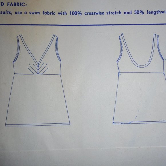 1979 Vintage Sewing Patterns STRETCH & SEW Swimsuit Top bust size 30-42 - Picture 6 of 7